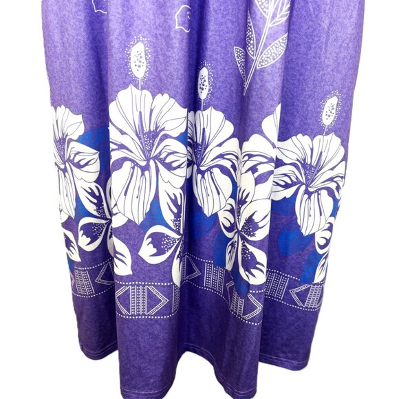 Hawaiian Style Purple Floral MuMu Dress Robe UDFORSK  XL EUC - Picture 3 of 9